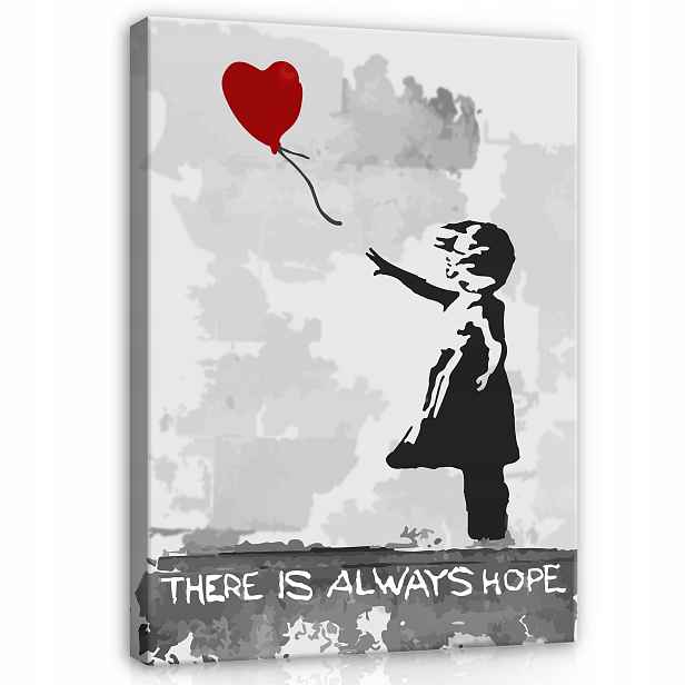 Obraz Na Plátně Dívka Banksy Šedá Graffiti Na Plátně Stěna 100x70