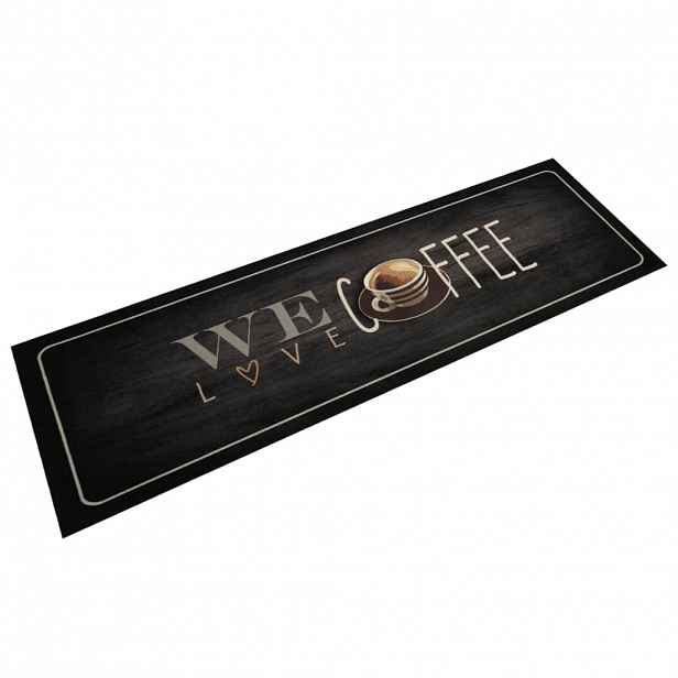 vidaXL Kuchyňský koberec omyvatelný Káva nápis 45 x 150 cm samet