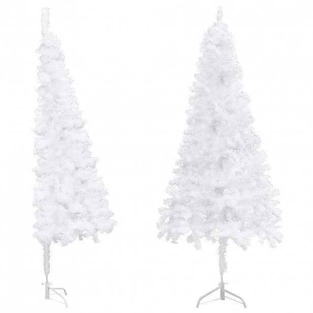 vidaXL Rohový umělý vánoční stromek bílý 240 cm PVC