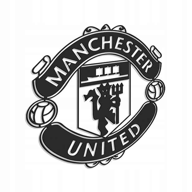 Fc Manchester United Dřevěný 3D obraz Fotbalový erb Fotbal Dárek