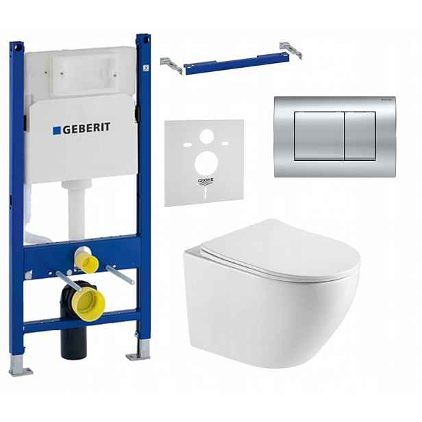 Podomítkový Wc set Geberit s podstavcem, Wc mísa Tornado tlačítko