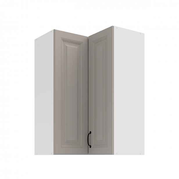 Horní rohová skříňka Stilo 60x60 GN-90 2F (90°) Barva korpusu: Bílá, Barva dvířek: Clay Grey