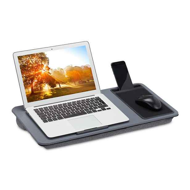 Relaxdays PODLOŽKA Šedá na notebook s podložkou na myš