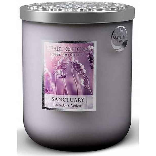 Velká Svíčka Heart & Home Sanctuary Lavender & Vetiver Sójová Svíčka