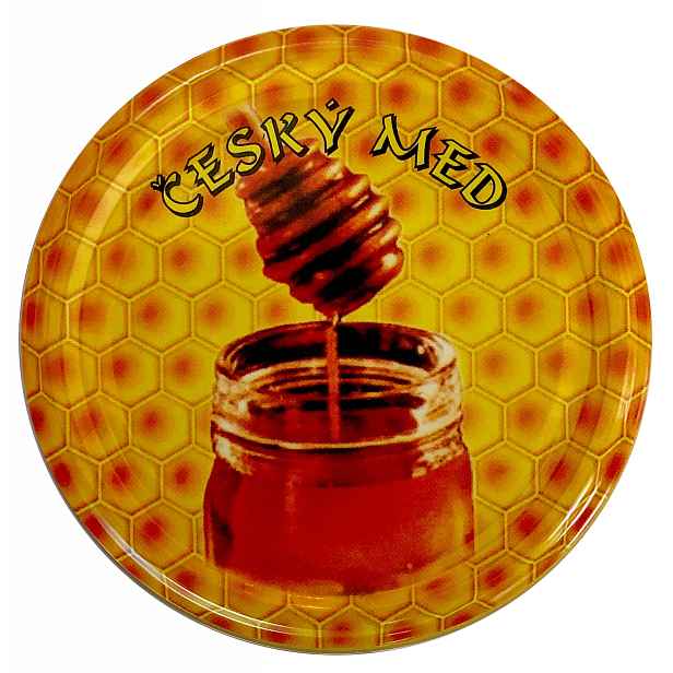 Víčko na med TO 82 český med - sklenice s medem na sklenici s medem
