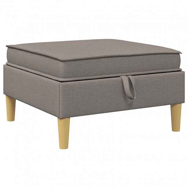 vidaXL Pohovkový taburet se storage Taupe 70 x 70 x 40 cm Textil