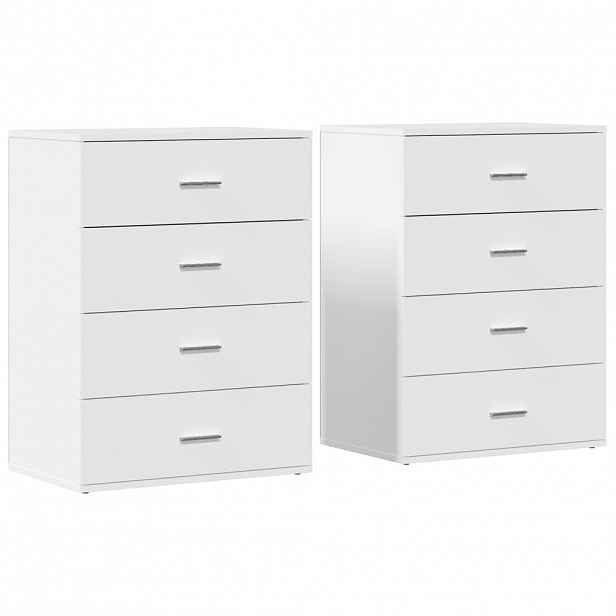 vidaXL Příborníky 2 ks bílé 60 x 39 x 80 cm kompozitní dřevo