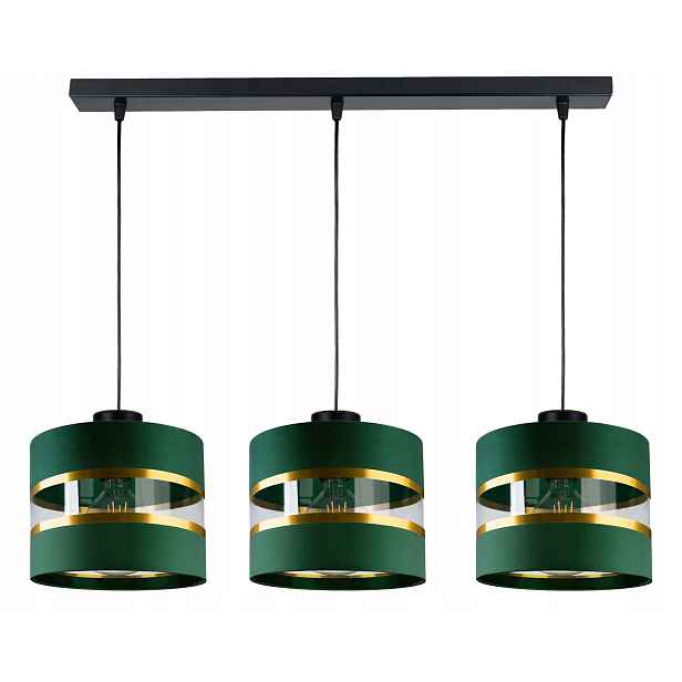 Závěsná Lampa Zwis lustrová Abažur Zelená 3xE27