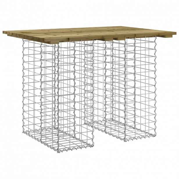 vidaXL Zahradní stůl gabion design 100 x 70 x 72 cm impregnované dřevo borovice