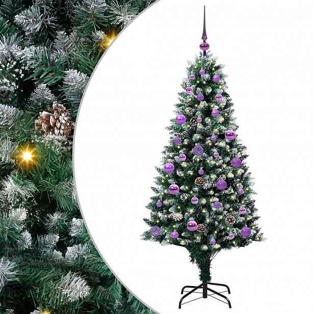 vidaXL Umělý vánoční stromeček Zelená 150 cm PVC, ocel a plast