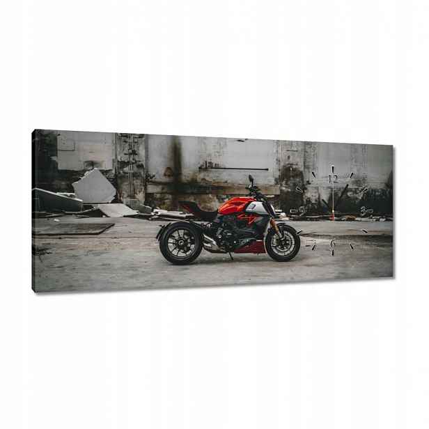 Hodiny 100x40 Červené Ducati Motocykl
