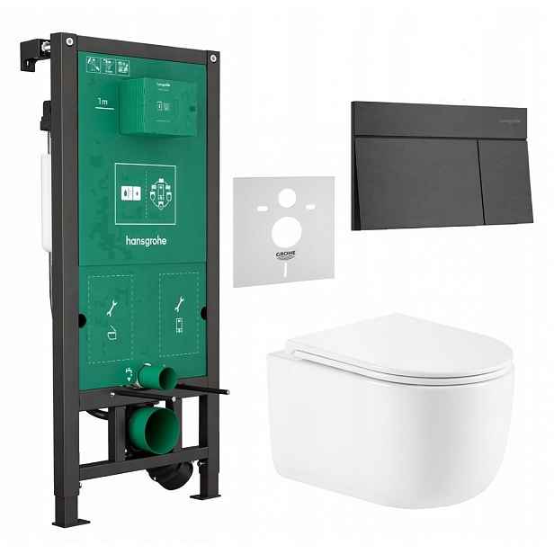 7v1 Wc Set Stelaz Hansgrohe iFrame Wc Mísa Imprese Tornado+tlačítko