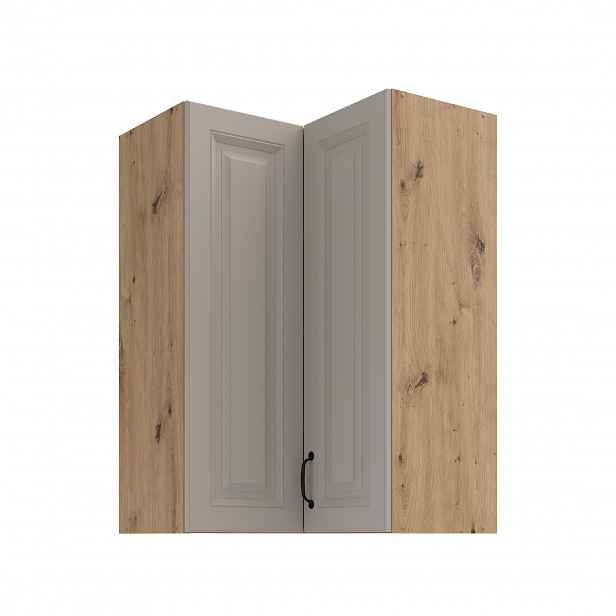 Horní rohová skříňka Stilo 60x60 GN-90 2F (90°) Barva korpusu: Dub artisan, Barva dvířek: Clay Grey