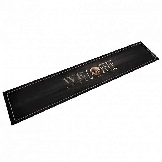 vidaXL Kuchyňský koberec omyvatelný Káva nápis 60 x 300 cm samet