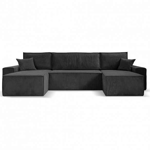 Beautysofa SEDACÍ SOUPRAVA Hektor U s funkcí spaní, tmavě šedá