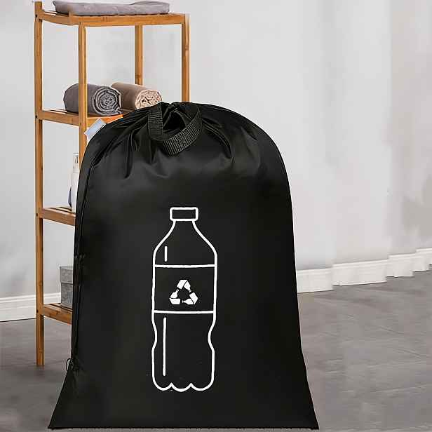 TEMU Extra velká skládací recyklační taška | Válcový polyesterový úložný box na papírové a plastové lahve, otevřený domácnost a cestování, robustní,