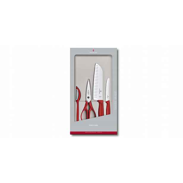 Victorinox kuchyňský set, 4 prvky, červená barva 6.7131.4G