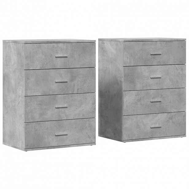 vidaXL Příborníky 2 ks betonově šedé 60 x 39 x 80 cm kompozitní dřevo