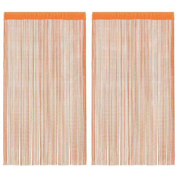 vidaXL Provázkové záclony 2 ks oranžová 100x250 cm