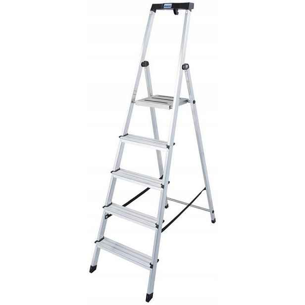 Žebřík hliníkový žebřík Krause Safety 1x5 s policí 126337