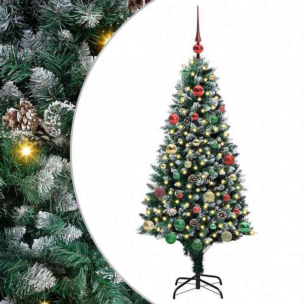 vidaXL Umělý vánoční stromeček Zelená 150 cm PVC, ocel a plast