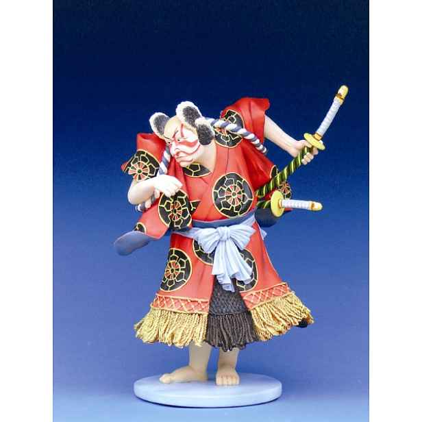 Figurka Bando Kamezo herec samuraj divadlo Kabuki dřevoryt Ukiyo-e Kunisada