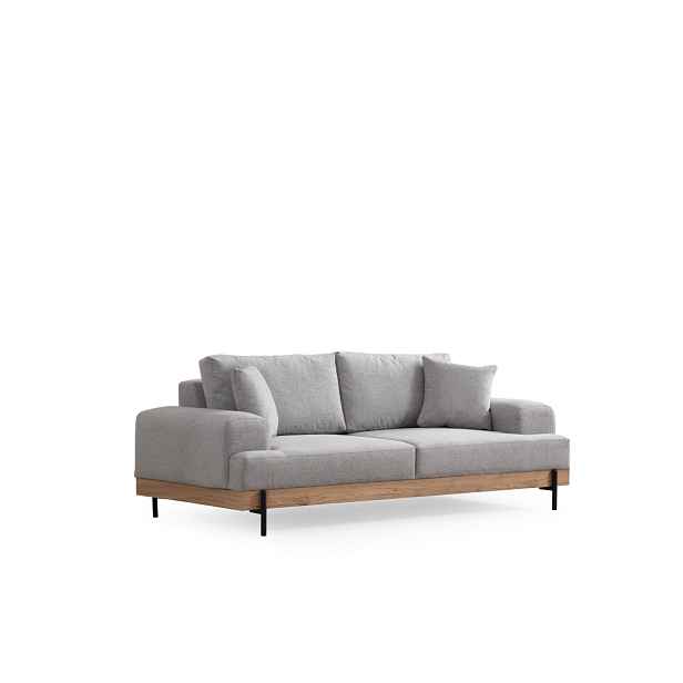 Hanah Home Třímístní pohovka Eti 220 cm šedá/dub přírodní