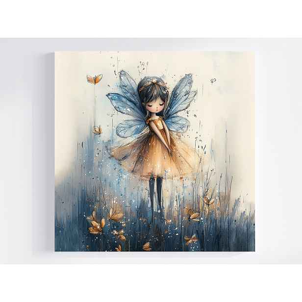 Obraz Na Plátně Canvas Dívka Anděl Víla Květiny Pohádka Motýli 50x50