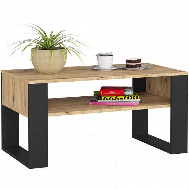 RAUMHIRSCH FURNITURE KONZOLOVÝ STOLEK Dub Artisan, černá 45/92/50