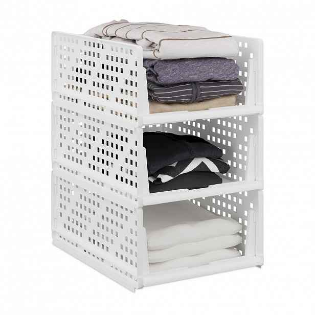 Relaxdays ORGANIZÉR Bílá 3-ks plast velikost M