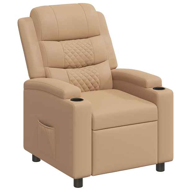 vidaXL Polohovací křeslo Cappuccino 75 x 93 x 98 cm Textil