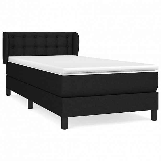 vidaXL Box spring postel s matrací černá 80 x 200 cm textil