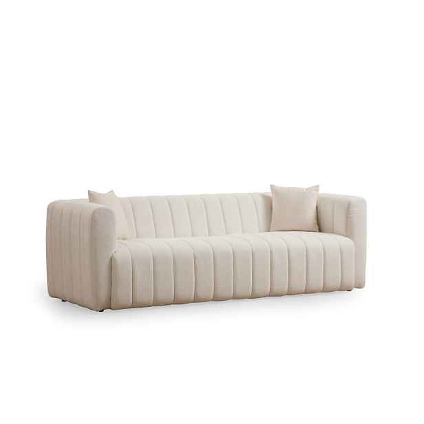 Hanah Home Třímístní pohovka Royal 225 cm boucle krémová