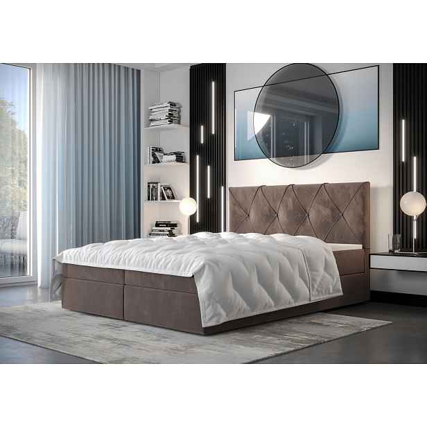 Hotelová postel LILIEN - 160x200, tmavě hnědá