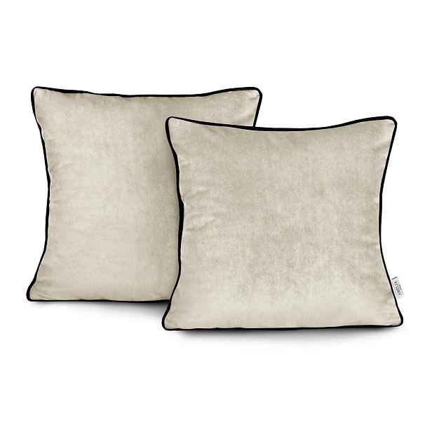Restilo Dekorativní povlaky na polštář VELVET 2 ks 45x45 cm krémové