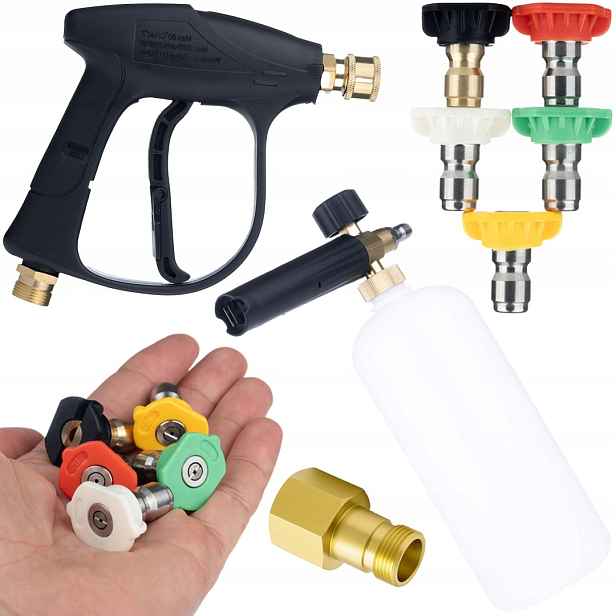 Sada Pistolí 300 Bar 5 Trysek Adaptér Easylock M22 Pěnovačka Pro Karcher