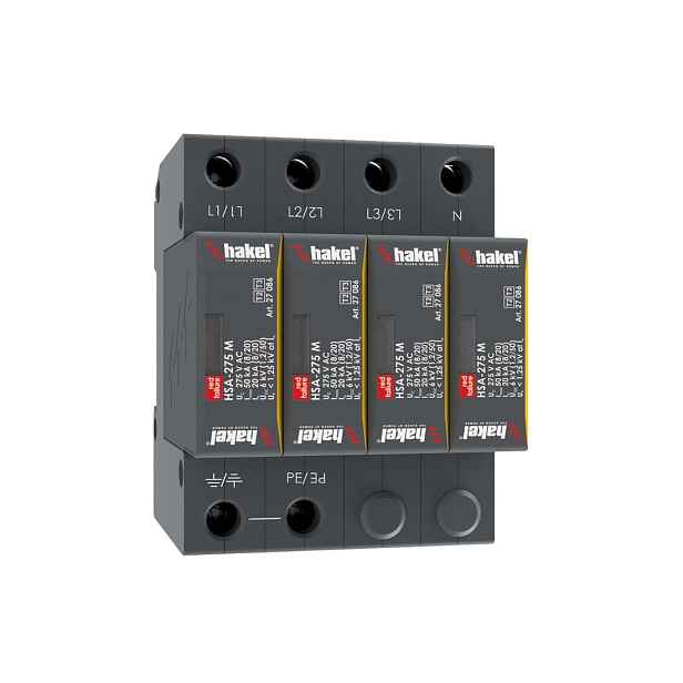 Svodič přepětí T2+T3 Hakel HSA-275/4+0 M