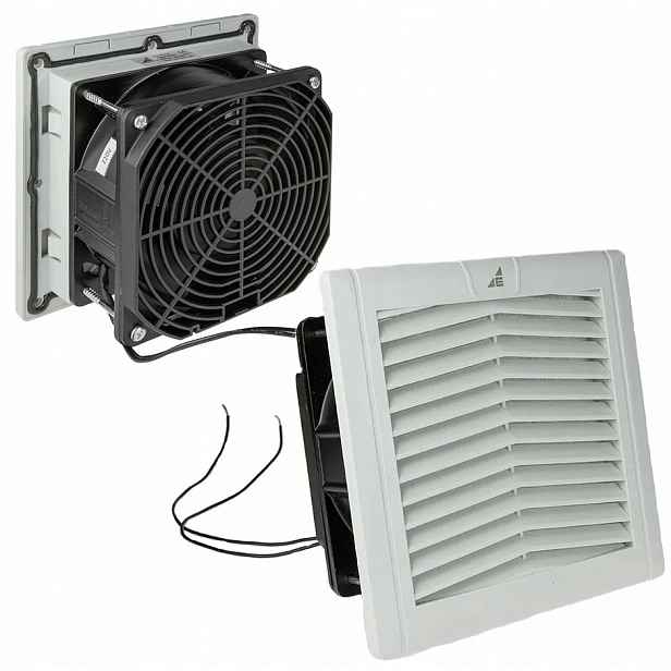 Ventilátor s filtrem WEF7 Výkonný 230V Ac 19W 52 m/h 148x148 mm IP54 Šedý