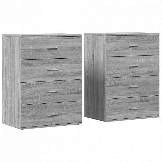 vidaXL Příborníky 2 ks šedé sonoma 60 x 39 x 80 cm kompozitní dřevo