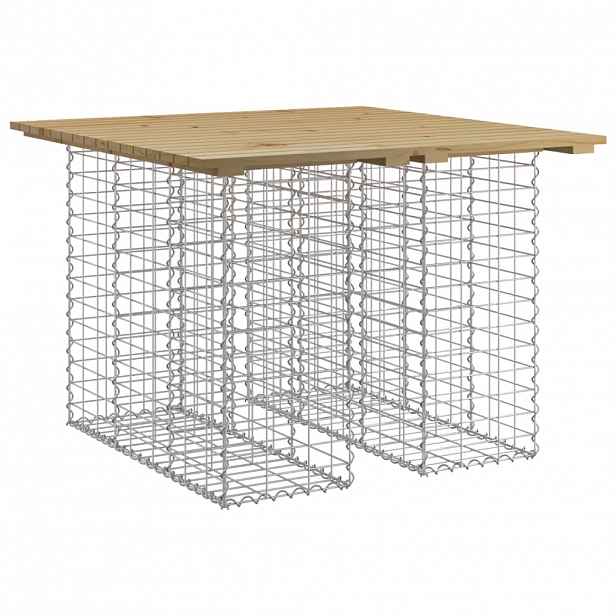 vidaXL Zahradní stůl gabion design 100 x 102 x 72 cm impregnované dřevo borovice