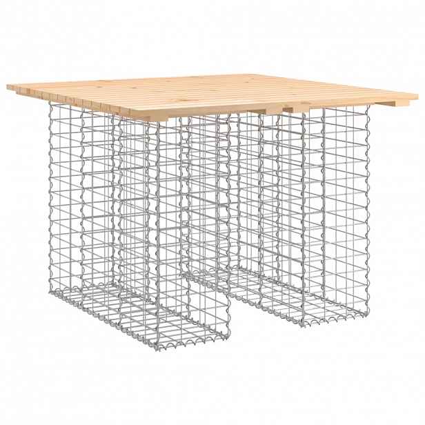 vidaXL Zahradní stůl gabionový design 100 x 102 x 72 cm masivní borovice