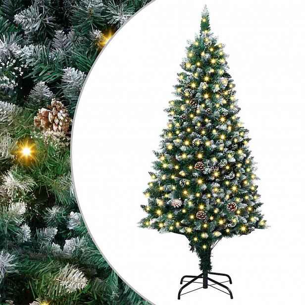 vidaXL Umělý vánoční stromeček Zelená 180 cm PVC, ocel a plast