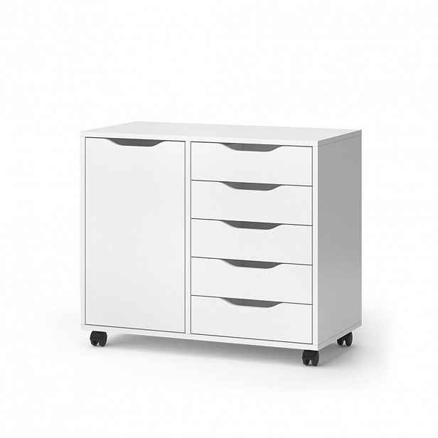 Vicco PŘÍBORNÍK Otwin Bílá 40.6 x 61.5 cm s 5 zásuvkami a 1 dvířky