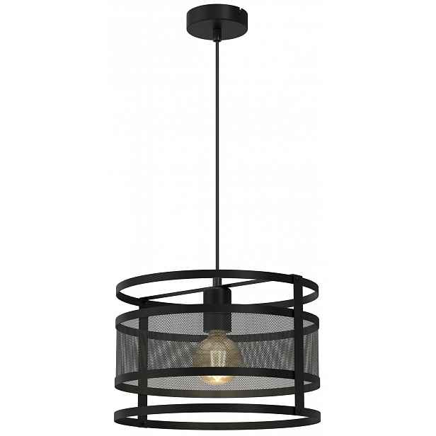 Závěsná stropní lampa Rim Černá kovová 1xE27 30 cm moderní do obývacího pokoje
