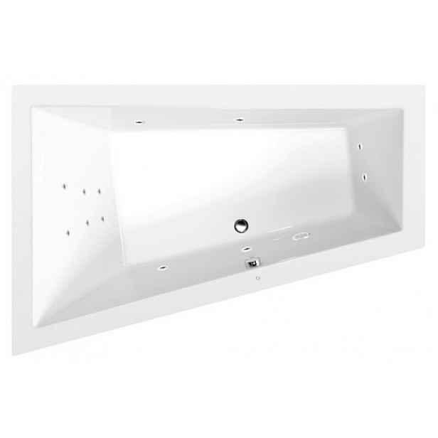 Masážní vana Polysan Triangl 180x120 cm Attraction Hydro akrylát levá 19611.3010