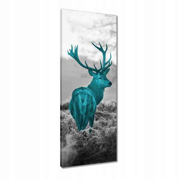 Obrazy 40x100 Tyrkysový jelen s parožím