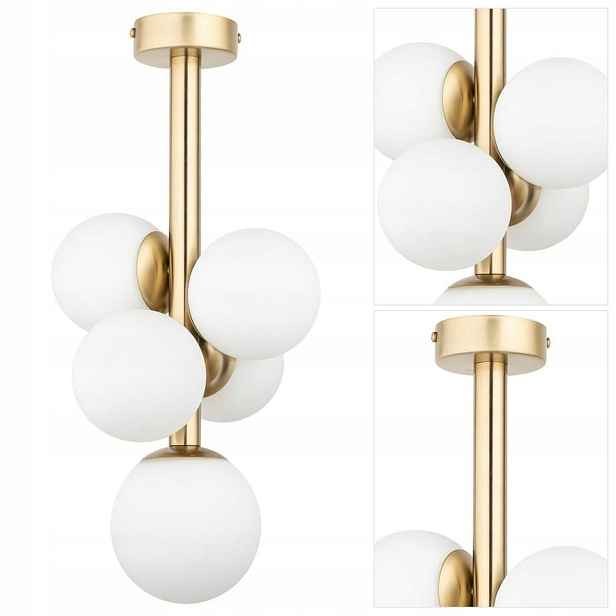 Stropní svítidlo Perla Lux zlatá, moderní design v obývacím pokoji Sigma Lighting