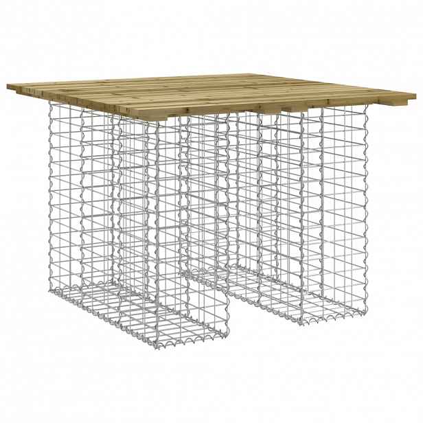 vidaXL Zahradní stůl gabion design 100 x 102 x 72 cm impregnované dřevo borovice