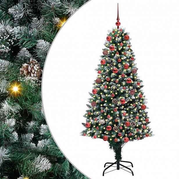 vidaXL Umělý vánoční stromeček Zelená 180 cm PVC, ocel a plast