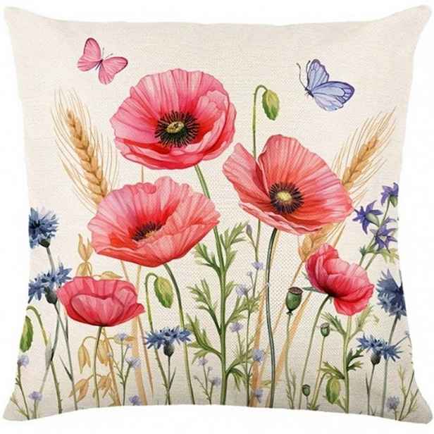 Lněný povlak na polštář POPPYELLE 45x45 cm, krémový